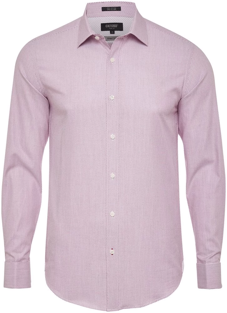 Oxford Men's Beckton French Cuff Dobby Shirt - Red 2 Oxford Men's Beckton French Cuff Dobby Shirt - Red - Image 2