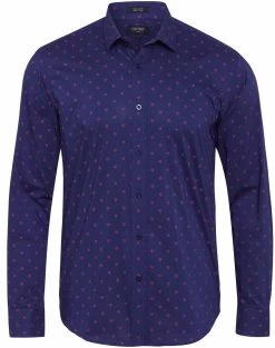 Oxford Men's Kenton Printed Shirt - Navy/Red 8 Oxford Men's Kenton Printed Shirt - Navy/Red -Fashion Menswear Shop 6083388d6747a3f6fbbf661058a2b61b