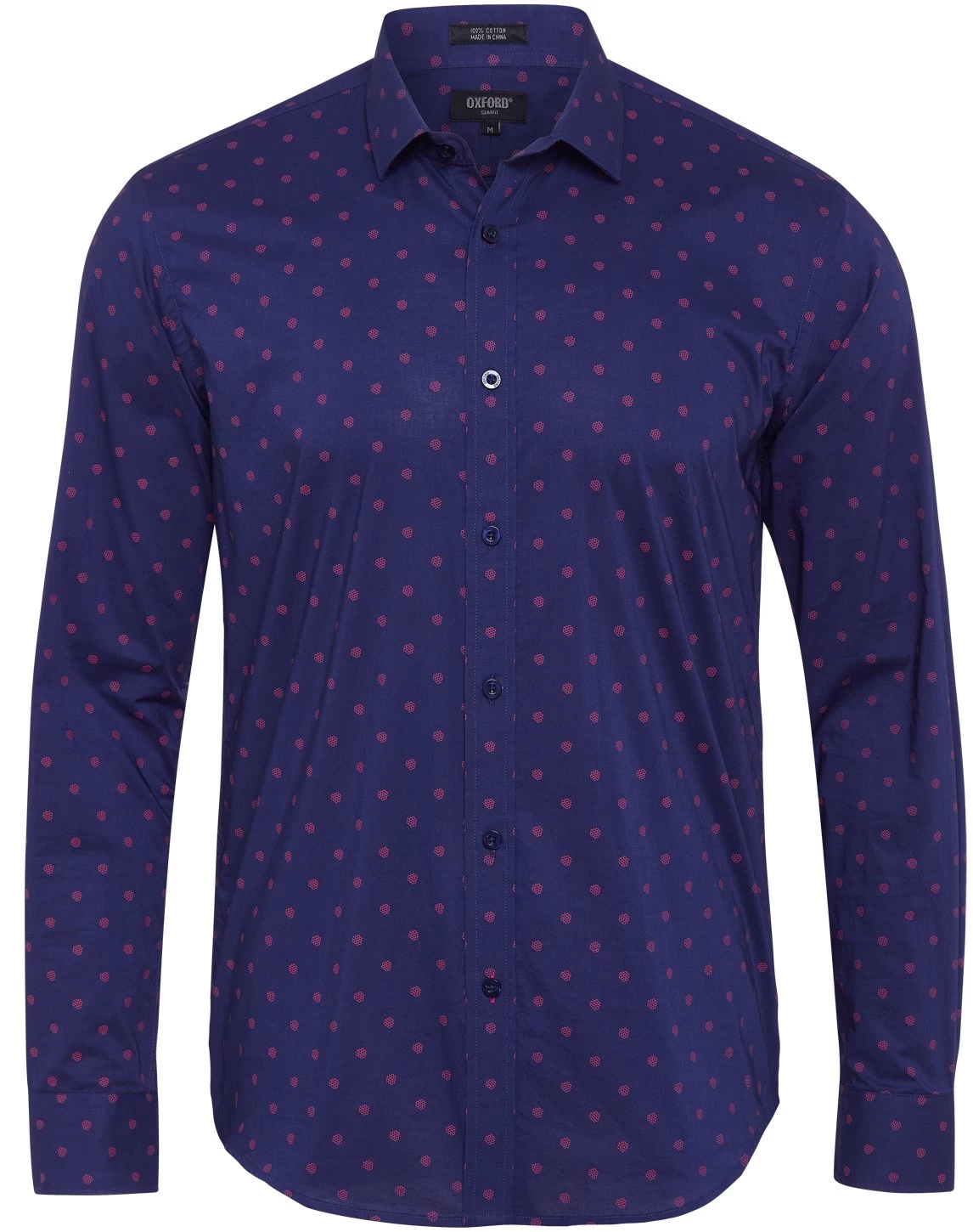 Oxford Men's Kenton Printed Shirt - Navy/Red 2 Oxford Men's Kenton Printed Shirt - Navy/Red - Image 2