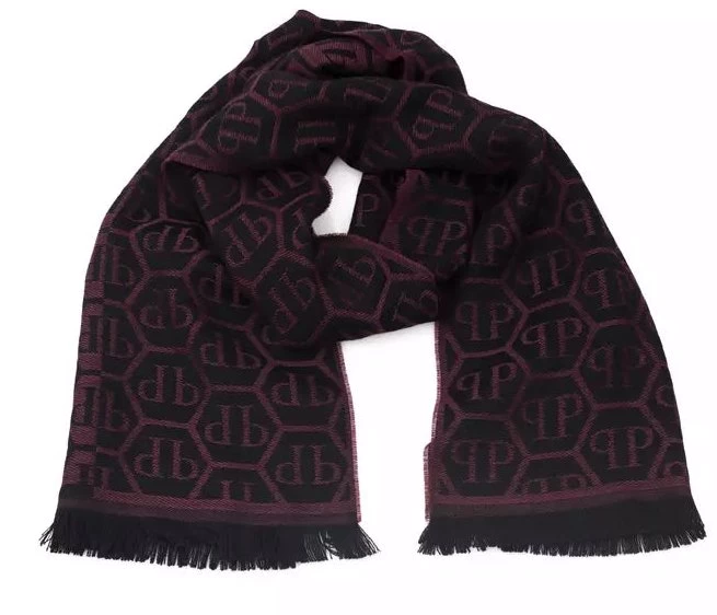 Philipp Plein Burgundy Wool Scarf 3 Philipp Plein Burgundy Wool Scarf - Image 3