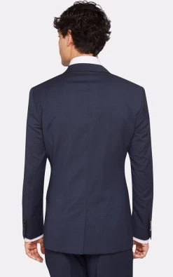 Oxford Men's Hopkins Peak Lapel Wool Suit Jacket - Gunmetal -Fashion Menswear Shop 613f01fda31ddf7a21254eac8d65b593