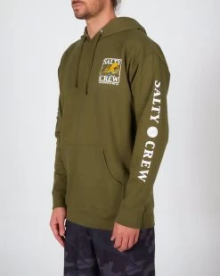 Mens Salty Crew Ink Slinger Fleece - Army -Fashion Menswear Shop 614ec8fe77b460855951ddb25621cf24