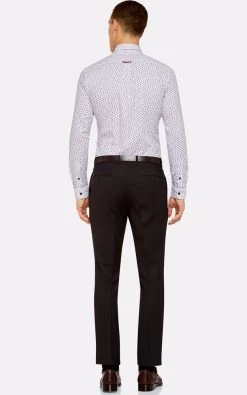 Oxford Men's Uxbridge Tape Detail Shirt - White/Navy -Fashion Menswear Shop 6163125b40d4b69d909b4da5109ea762