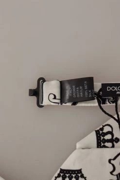 Dolce & Gabbana White Crown Pattern Adjustable Neck Papillon Bow Tie -Fashion Menswear Shop 617ad07d774ef3266f9d1ae54a647fb5
