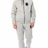Billionaire Italian Couture Gray Cotton Hooded Sweatsuit