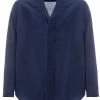 Emporio Armani Relaxed Fit Jacket Shirt In Blue Linen