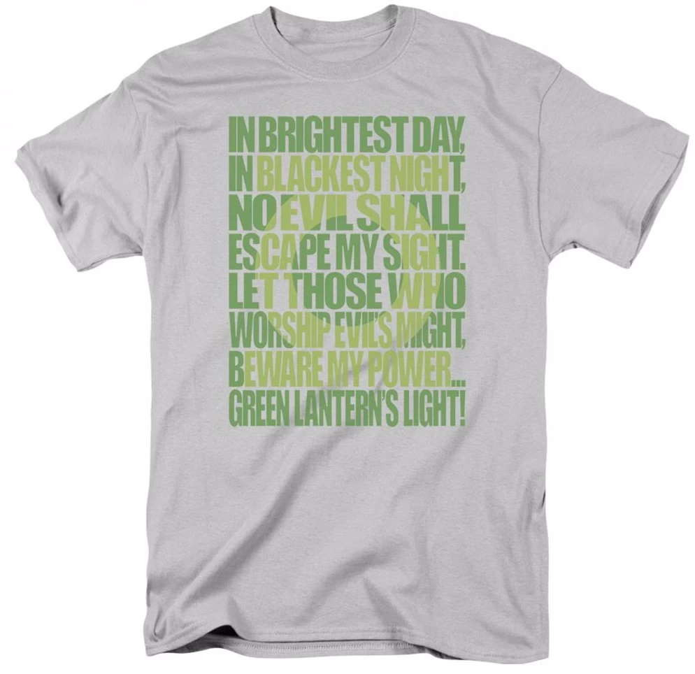DC COMICS Green Lantern Oath Men's Grey T-Shirt 1 DC COMICS Green Lantern Oath Men's Grey T-Shirt