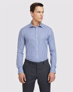 Oxford Men's Beckton Checked Shirt - Navy