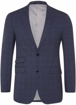 Oxford Men's Hopkins Peak Lapel Wool Suit Jacket - Blue -Fashion Menswear Shop 630bd1d9764923c039631f52922fc672