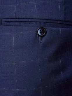 Oxford Men's Byron Wool Stretch Check Trousers - Navy -Fashion Menswear Shop 639ea6fe09f14055a7e5550b5373b215