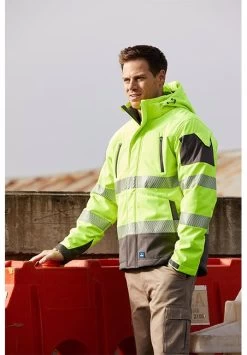 Rainbird Workwear Jones Softshell Coat - Fluoro Yellow/Charcoal -Fashion Menswear Shop 63f1a2adb7b133371a7c0c630bf182d7