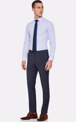 Oxford Men's Beckton Stripe Shirt - Sky -Fashion Menswear Shop 64fd58258aba796daf7373bfee7c4a80