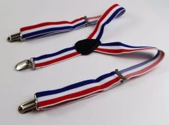 Boys Adjustable Blue, White & Red Striped Patterned Suspenders -Fashion Menswear Shop 656196df58800fb2a0569f7906d90d2f