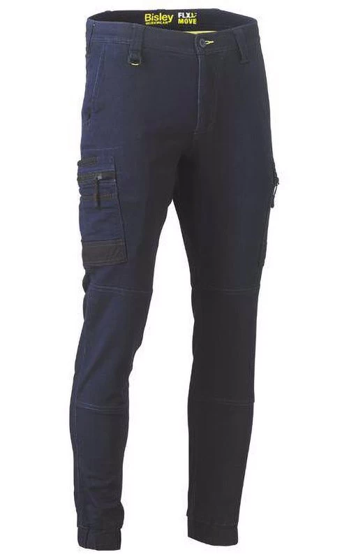 Bisley Flx And Move Stretch Cargo Cuffed Pants - Black 3 Bisley Flx And Move Stretch Cargo Cuffed Pants - Black - Image 3
