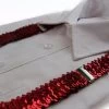 Adjustable 100Cm Red Mens & Womens Sequin Suspenders