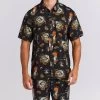 Mens The Mad Hueys Loose In Paradise Woven Shirt - VINTAGE BLACK