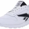 Reebok Men's Athletic Shoes Classic Leather - Color: White/Black/Met Silver