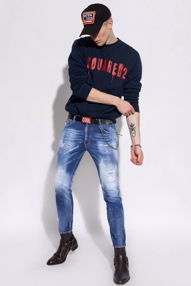 DSQUARED2 Dsquared² Blue Cotton Jeans & Pant 4 DSQUARED2 Dsquared² Blue Cotton Jeans & Pant - Image 4