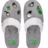 Mens Womens Harry Potter Kawaii Slippers Dark Grey - S/M