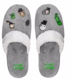 Mens Womens Harry Potter Kawaii Slippers Dark Grey - S/M