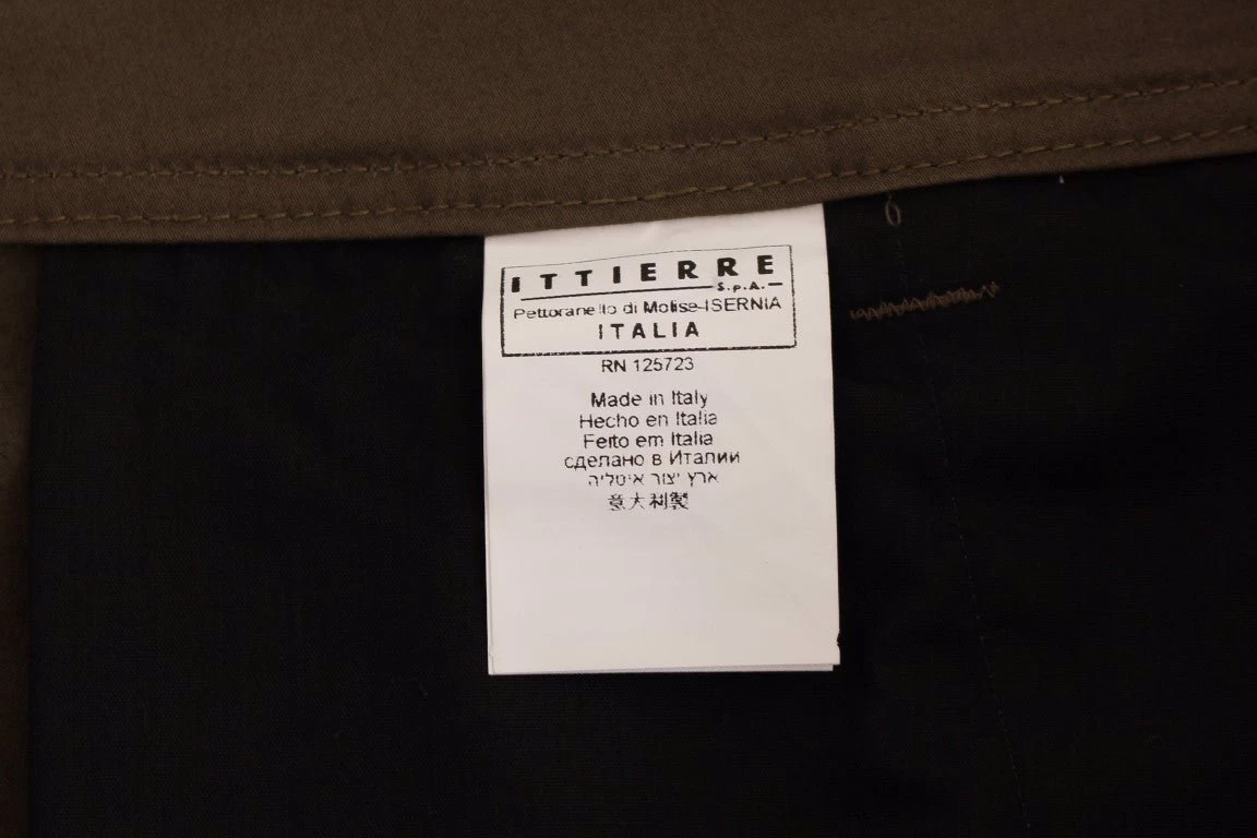 GF Ferre Green Cotton Stretch Comfort Fit Pants 8 GF Ferre Green Cotton Stretch Comfort Fit Pants - Image 8