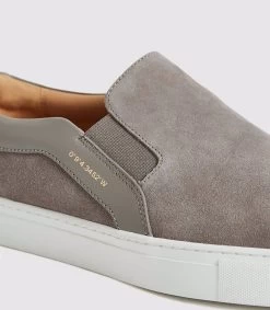 Reiss Men's Weston Suede Slip On Trainers - Grey -Fashion Menswear Shop 68d6fdce 77d2 4276 86aa 8bccec0b629f