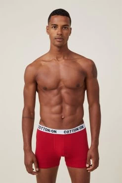 Cotton On Mens Organic Cotton Trunks Red