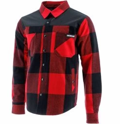 Caterpillar Mens Comfortable Buffalo Check Insulated Shirt Jacket - Red Multi