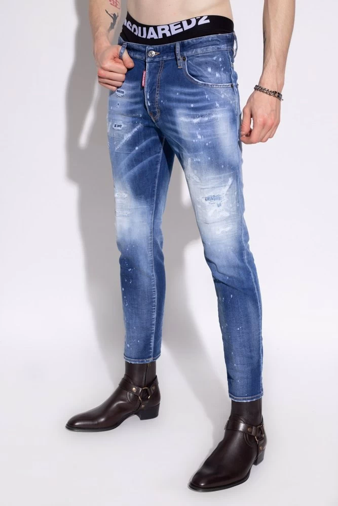 DSQUARED2 Dsquared² Blue Cotton Jeans & Pant 2 DSQUARED2 Dsquared² Blue Cotton Jeans & Pant - Image 2