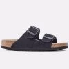 Birkenstock Arizona Suede Leather Midnight Soft Footbed Sandals - Blue