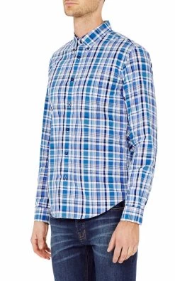 Oxford Men's Uxbridge Check Shirt - Blue/Sky 6 Oxford Men's Uxbridge Check Shirt - Blue/Sky -Fashion Menswear Shop 6c49f0a2c11def606888f022a09c476f