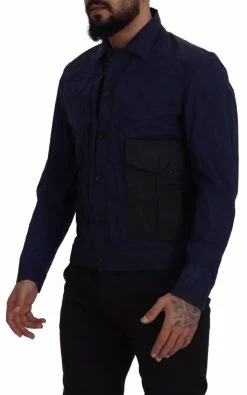 DSQUARED2 Dsquared² Dark Blue Cotton Collared Long Sleeves Casual Shirt -Fashion Menswear Shop 6c4f4a4f36d2e0ac929735e6a388110a