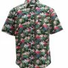 New Adults Kids Cotton Hawaiian Beach Shirt Cool Dry Tropical Summer Casual Tops - Garden Flamingo (