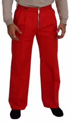 Dolce & Gabbana Red Straight Fit Men Trousers Cotton Pants -Fashion Menswear Shop 6d9ca39d11a43217ac72ab4d5c4012cb