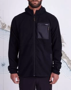 Mens Salty Crew Edgewater Zip Polar Fleece Hoody - Black