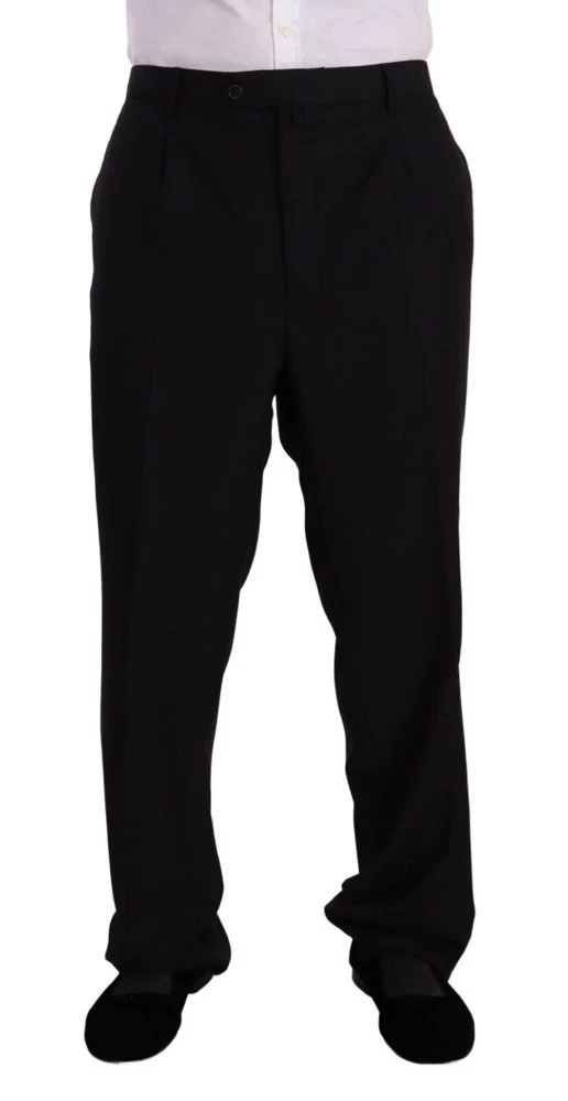 Domenico Tagliente Black Polyester Single Breasted Formal Suit 6 Domenico Tagliente Black Polyester Single Breasted Formal Suit - Image 6