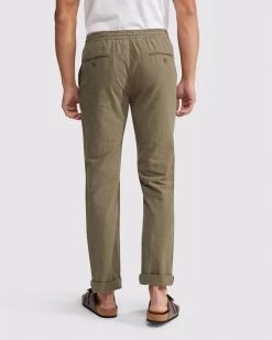 Oxford Men's Fraser Linen Cotton Pullon Pants - Olive -Fashion Menswear Shop 70b7712f5ee093d5295b4afa10e02bf5