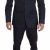 Romeo Gigli Two Piece 3 Button Cotton Blue Solid Suit