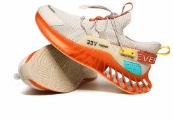 Beakey Trendy Mens Running Sneakers Mesh Comfortable Lightweight Tennis Shoes-Orange -Fashion Menswear Shop 730633d3349177a2e685babc55b18a7f