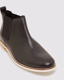 Oxford Men's Stuart Leather Chelsea Boots - Black -Fashion Menswear Shop 7437c79a54797cb887aa66dda944dd8e