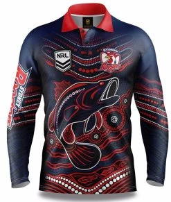 NRL Indigenous Fishing Polo Tee Shirt - Sydney Roosters - Adult