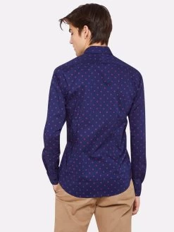 Oxford Men's Kenton Printed Shirt - Navy/Red 10 Oxford Men's Kenton Printed Shirt - Navy/Red -Fashion Menswear Shop 745930a563abb00339e3704c0c289a8a