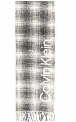 Calvin Klein White Wool Scarf -Fashion Menswear Shop 74ec642db222a3bf7d5f83cb262295e4