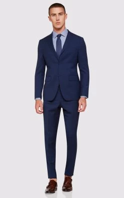 Oxford Men's Byron Wool Suit Jacket - Blue -Fashion Menswear Shop 754eb3a2e250cdeedd828f6bb87f23d8