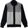 Sean John Mens Zig-Zag Colorblocked Cardigan Sweater, Blue