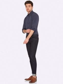 Oxford Men's Stratton Printed Shirt - Navy -Fashion Menswear Shop 770a1355ead63d73f74490f2300dfdf7