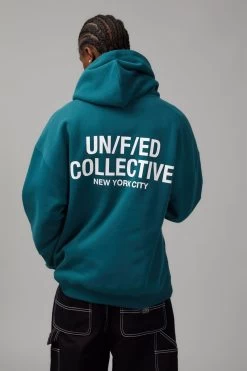 Factorie Unified Baggy Graphic Hoodie Green -Fashion Menswear Shop 78eb0afa082c0251cb819e788f17f7b5