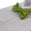Mens Light Green Disco Shine Checkered Patterned Bow Tie