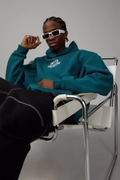 Factorie Unified Baggy Graphic Hoodie Green -Fashion Menswear Shop 79f046e2eb7e903bfd7e75a433f543df