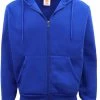 Adult Unisex Zip Plain Fleece Hoodie Hooded Jacket Mens Sweatshirt Jumper XS-6XL - Royal Blue